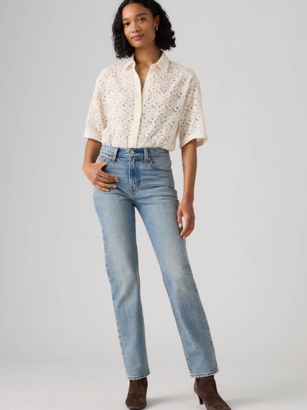 NWOT Levi’s Premium Women’s Wedgie Straight-Leg High-Waist Jeans Med. Size 28
